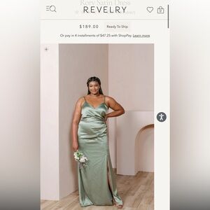 Revelry, Style - Rory, Satin silver Sage 
Size - 8